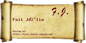 Feit Júlia névjegykártya